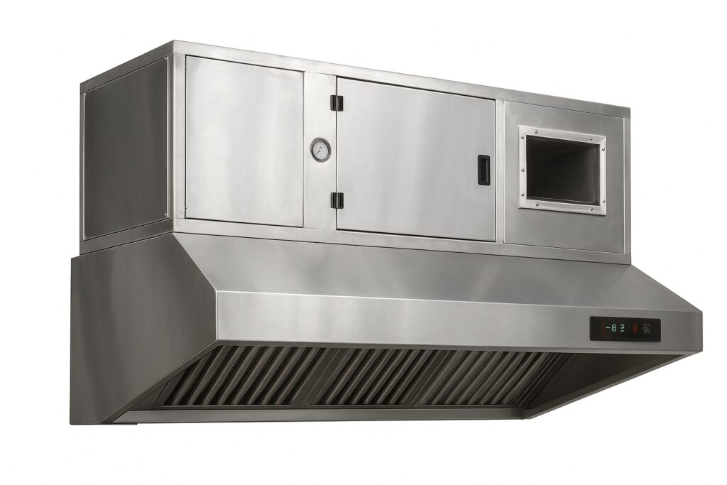 Commercial Kitchen Exhaust Hood with Integrated Electrostatic Precipitator