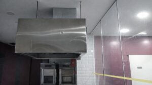 Commercial kitchen exhaust hood installation for restaurant inside shopping mall in Malaysia