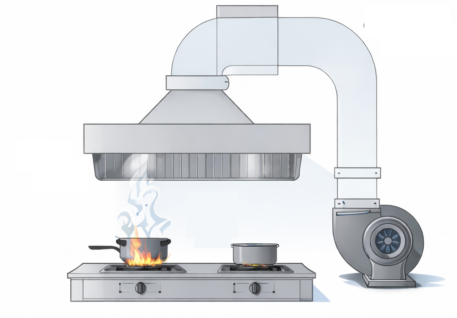 Commercial Kitchen Exhaust Hood System Overview Diagram