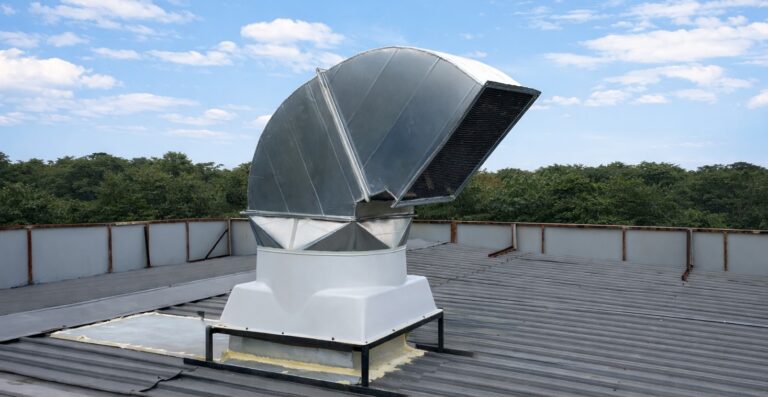 CrystalAir Industrial Fiberglass Exhaust Fan Rooftop Installation.