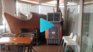 CrystalAir portable air cooler installation for a restaurant in USJ Taipan, Selangor.