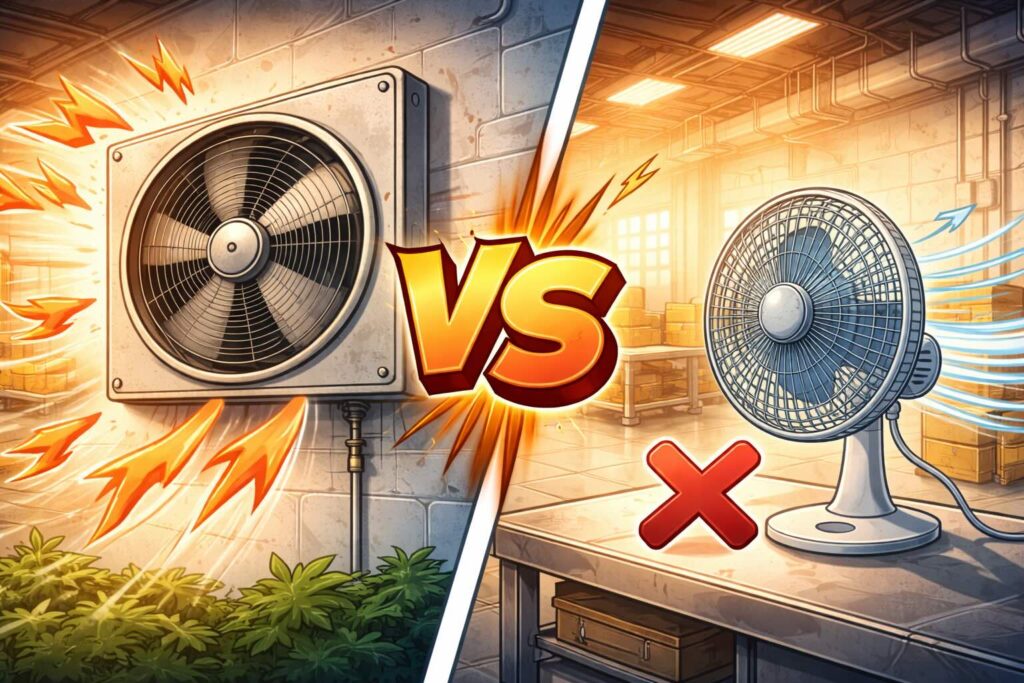 Industrial Exhaust vs Normal Fan