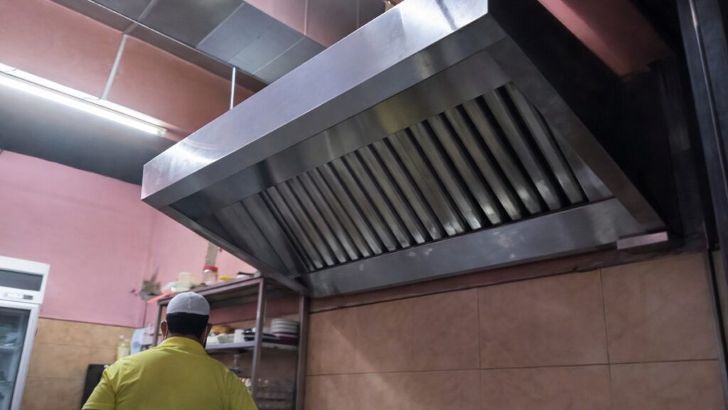 Operational kitchen exhaust hood system in Malaysia restaurant