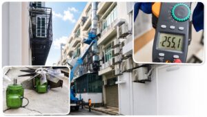 Kitchen exhaust fan troubleshooting with skylift access and abnormal voltage reading
