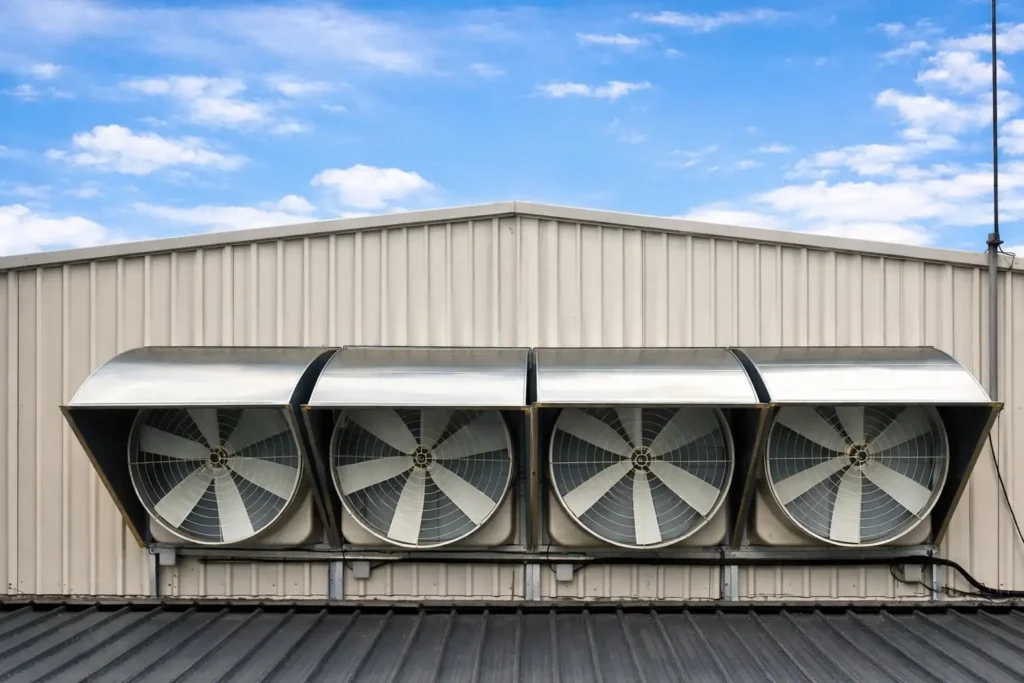 CrystalAir Industrial Fiberglass Exhaust Fans with weather hood for Factory