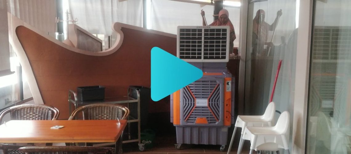 CrystalAir portable air cooler installation for a restaurant in USJ Taipan, Selangor.