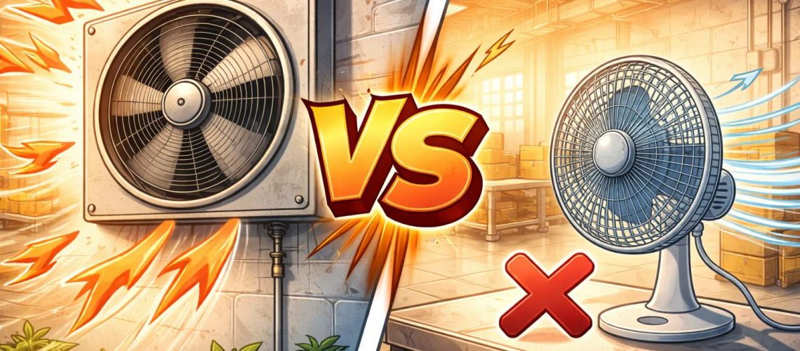 Industrial Exhaust vs Normal Fan