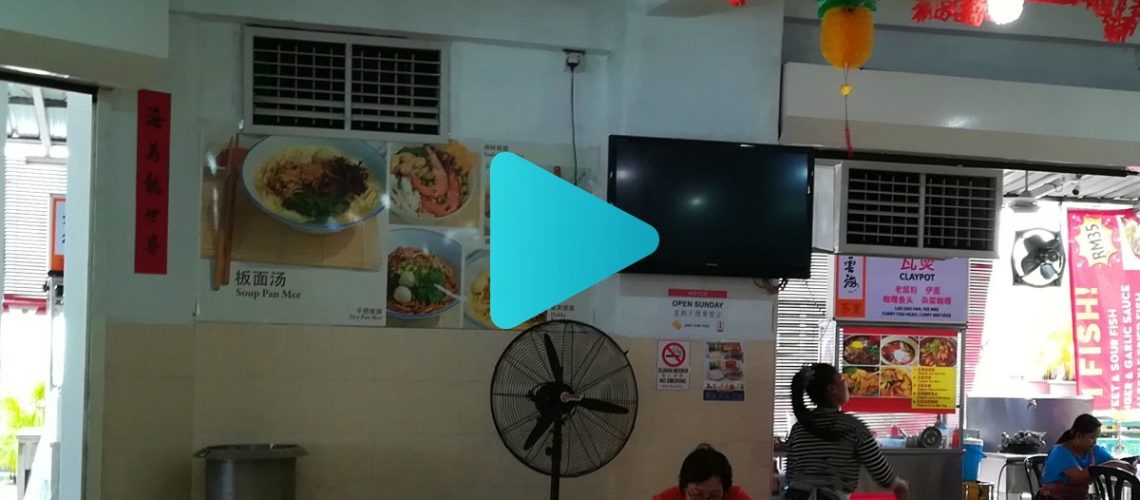 CrystalAir commercial evaporative air cooler installed with ducting for a restaurant in Malaysia.