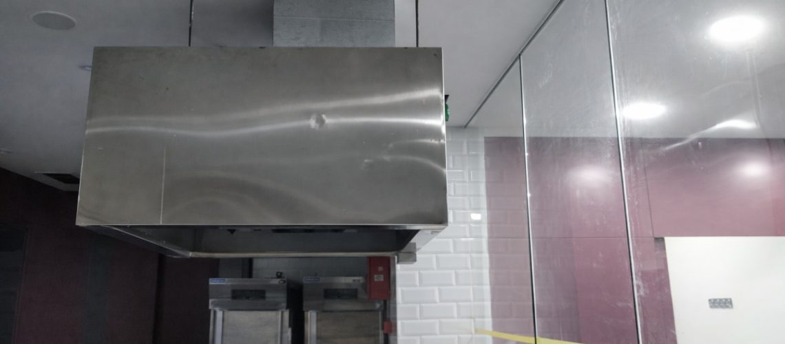 Commercial kitchen exhaust hood installation for restaurant inside shopping mall in Malaysia